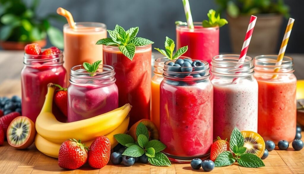 10 smoothies, fruits, sain