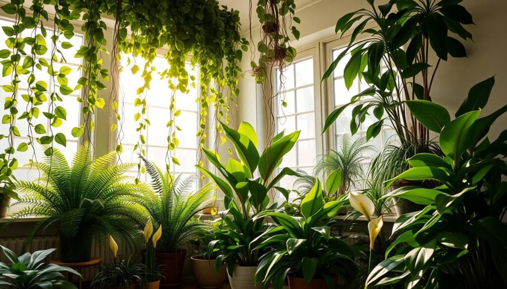 5 plantes, humidité, absorbent