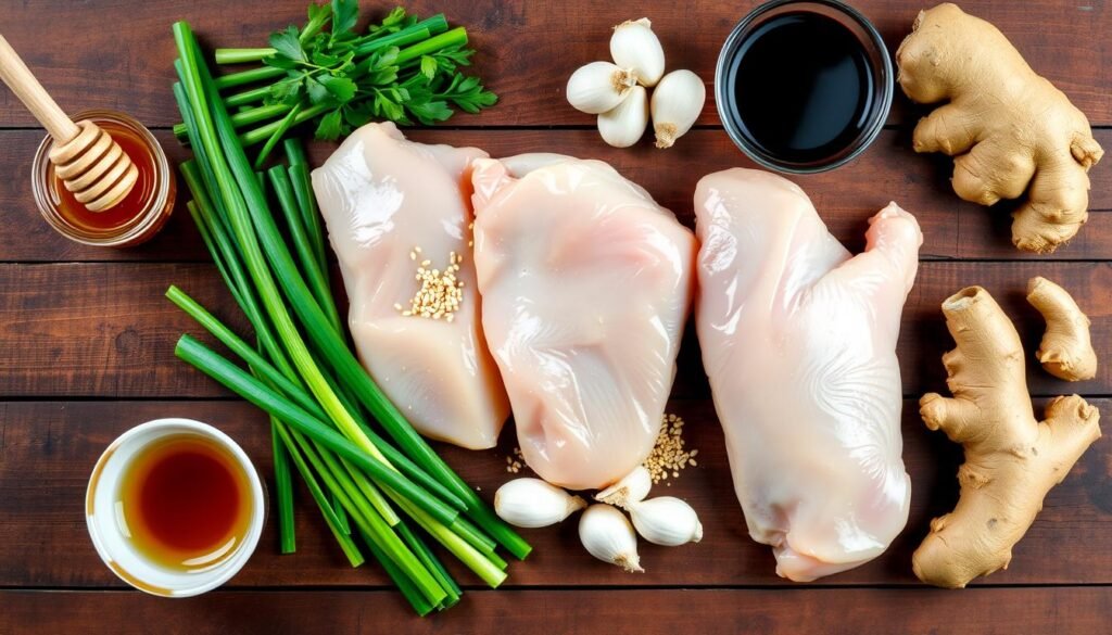 Ingrédients pour recette poulet sésame